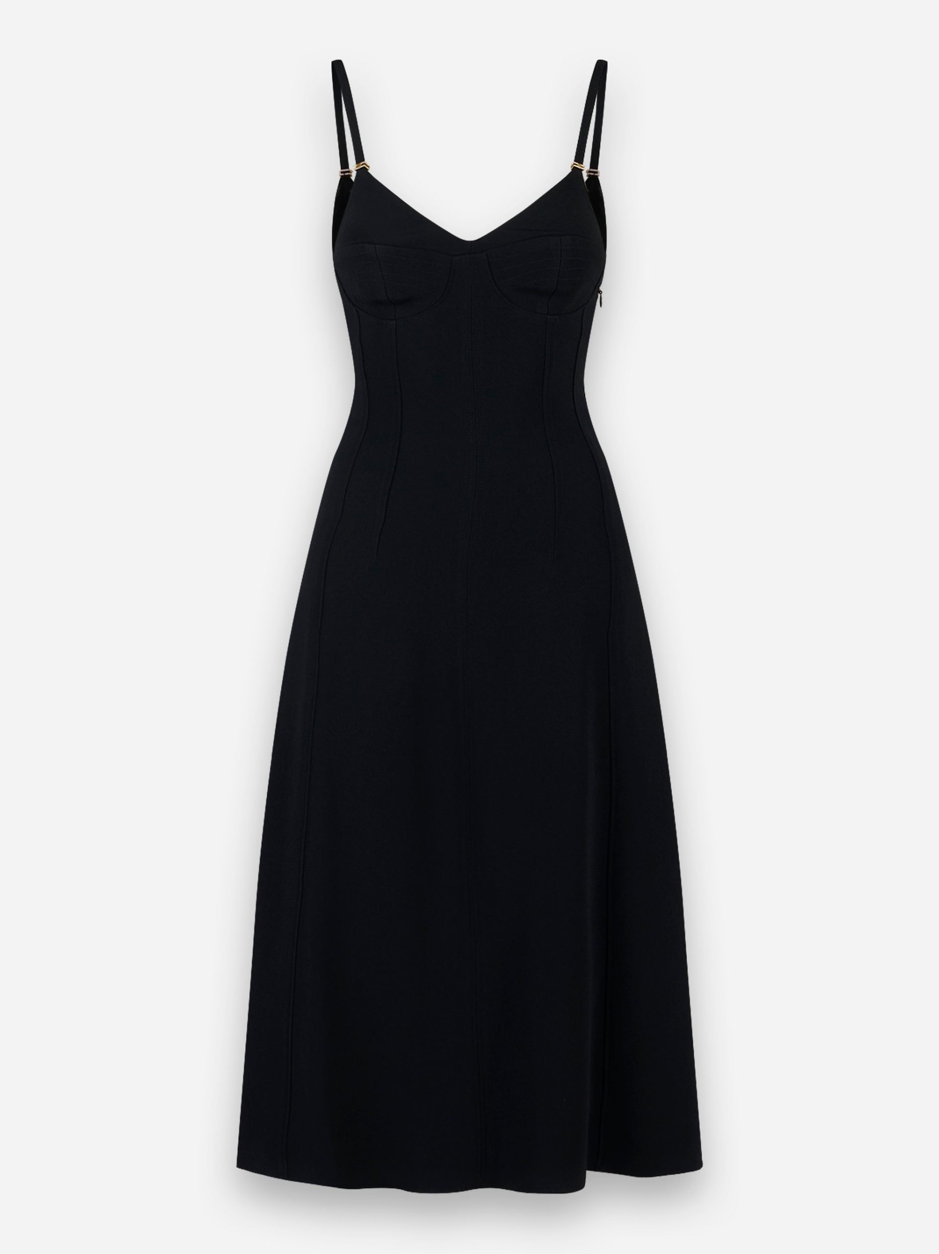 Abito in crêpe leggero con lacci criss-cross Nero