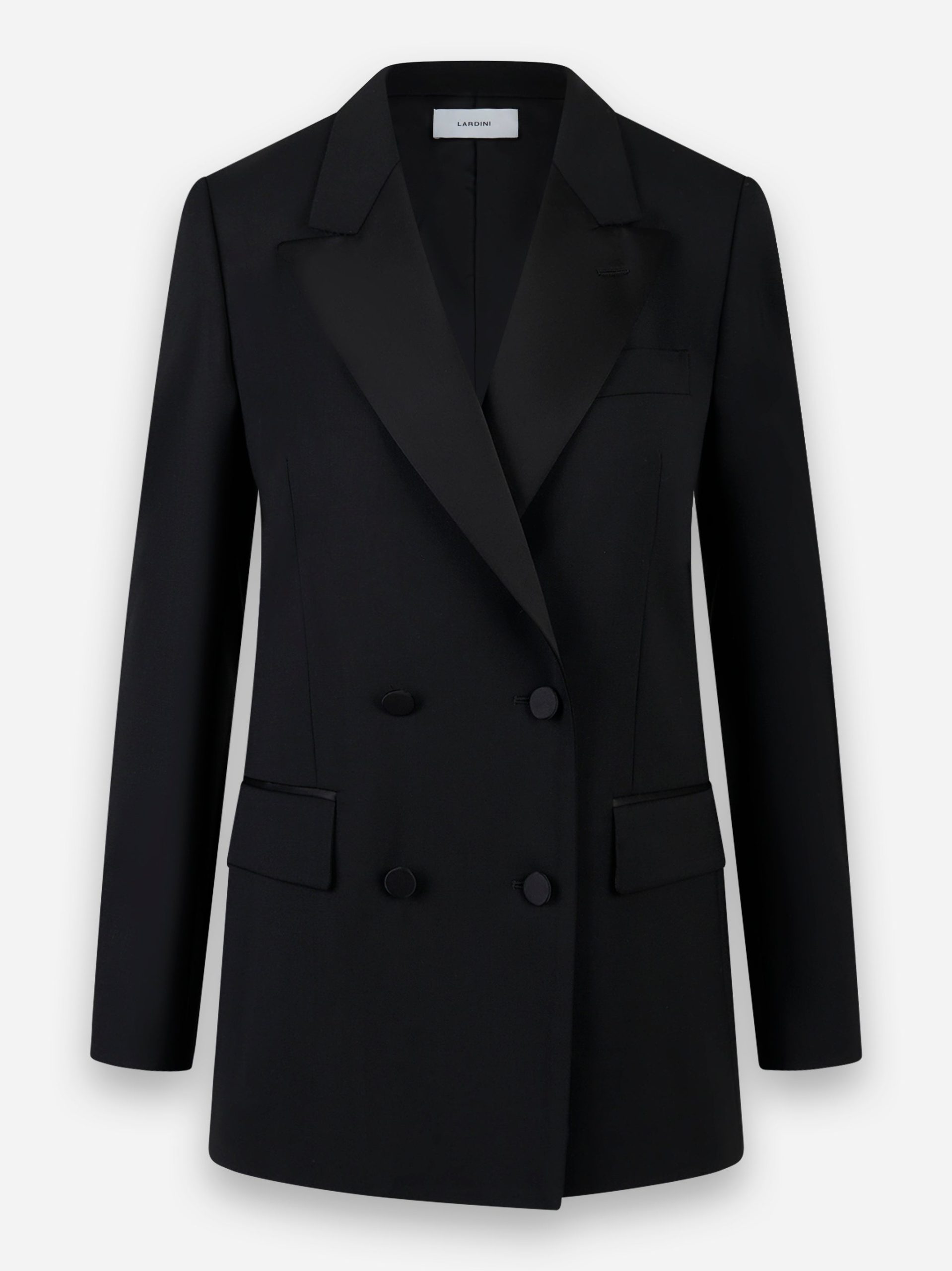 Blazer doppiopetto con rever a lancia Nero