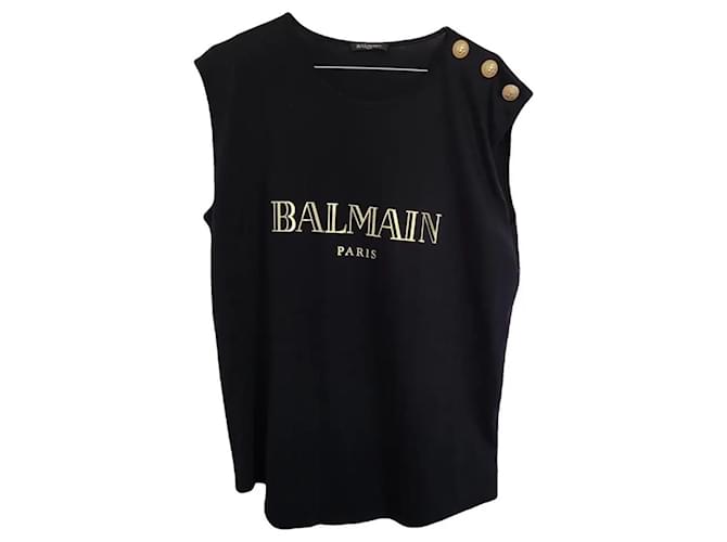 Top Balmain con bottoni dorati Nero D'oro
