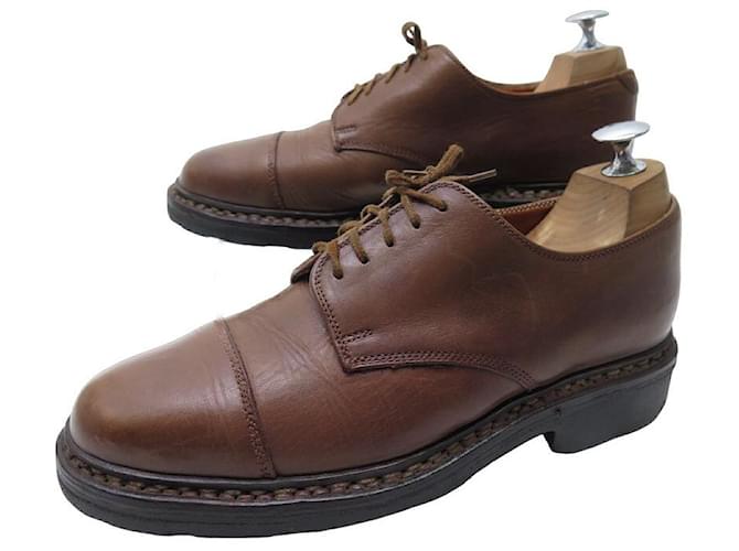 CHAUSSURES PARABOOT DERBY AZAY GRIFF 39 IT SCARPE IN PELLE MARRON MARRON MUT Marrone