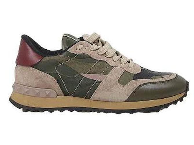 Valentino Scarpe da ginnastica Rockrunner in pelle Cachi