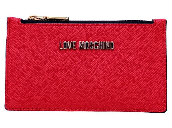 Love Moschino Moschino Love Tela Rossa con. Porta carte con logo Porta carte Portamonete Porta carte Rosso