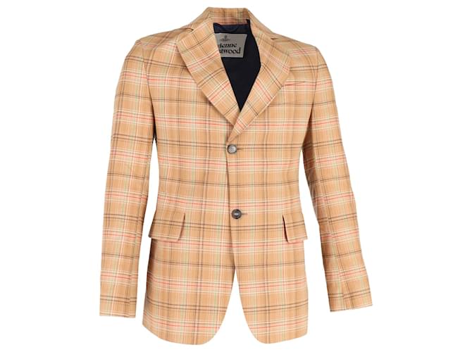 Blazer a quadri Vivienne Westwood in cotone beige