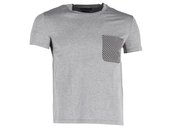 T-shirt Alexander McQueen con taschino Skull in cotone grigio Marrone