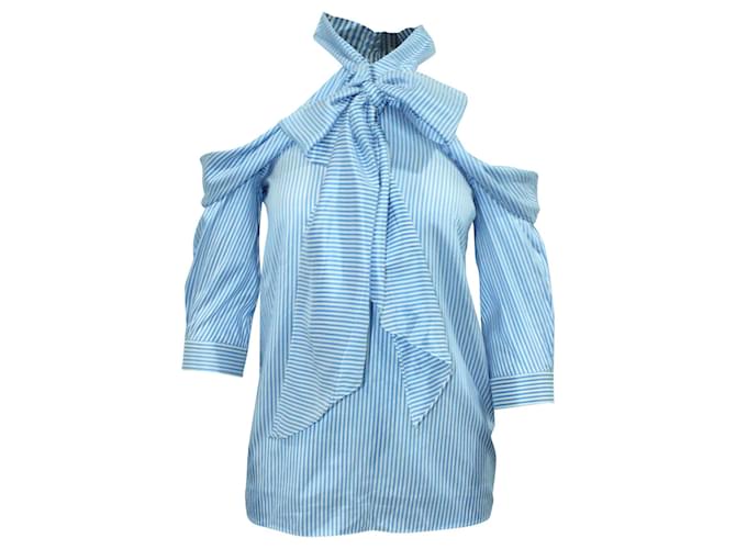 Erdem Camicia con spalle scoperte a righe blu