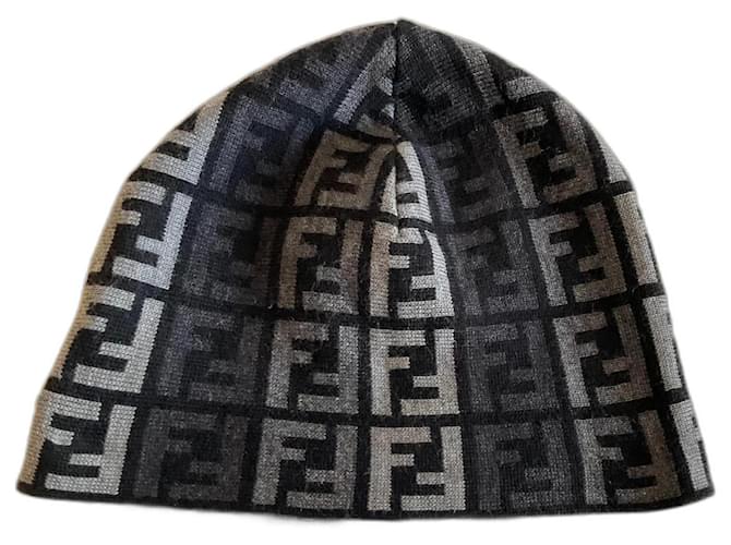 Fendi Cappelli Berretti Nero Grigio Grigio antracite