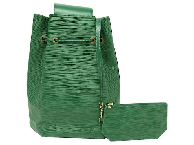 ZAINO VINTAGE LOUIS VUITTON SEAU IN BORSA ZAINO IN PELLE EPI VERDE