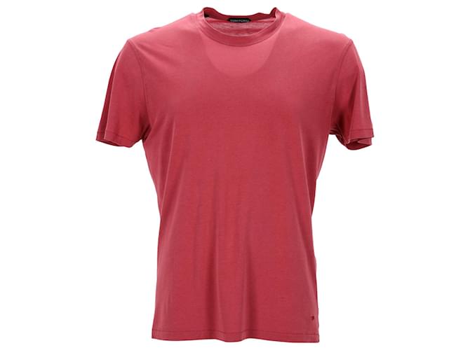 T-shirt girocollo Tom Ford in Lyocell rosso