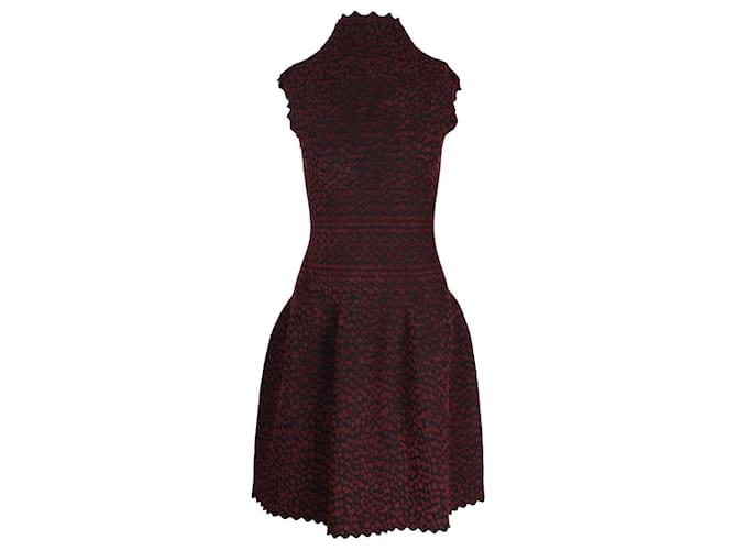 Alaïa Abito Flare Maculato Alaia in viscosa Bordeaux Bordò
