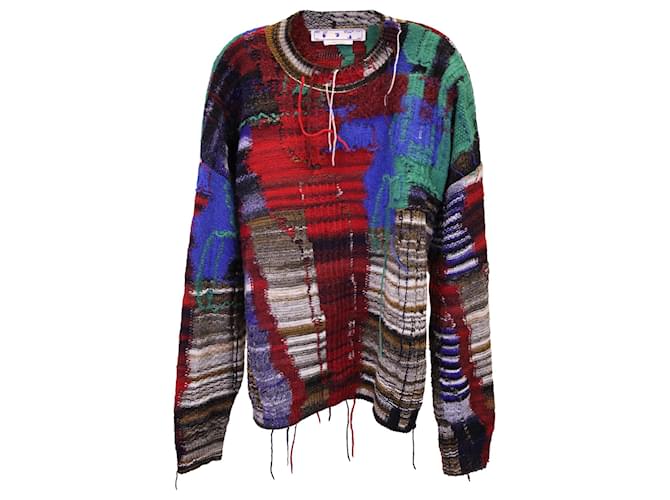 Off White Maglione Off-White Arrow Tab Chaos in lana multicolor Stampa python