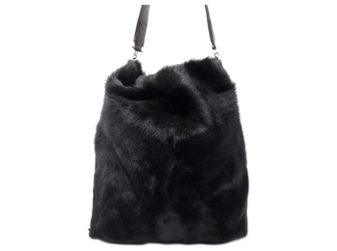 Balenciaga Satchel 247135 IN PELLICCIA DI VISONE E BORSA IN PELLE MARRONE PELLICCIA DI VISONE