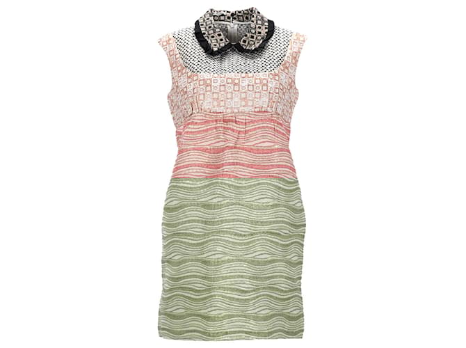 Miniabito Miu Miu con colletto alla Peter Pan in acetato rosa