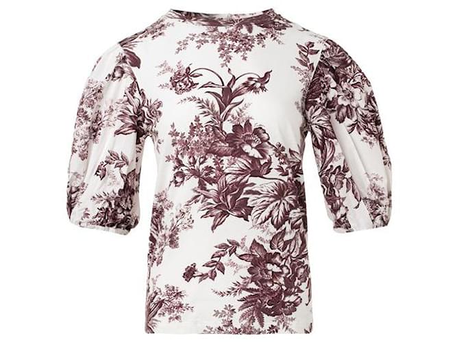 Erdem Top Theodora con maniche a sbuffo con stampa floreale Multicolore