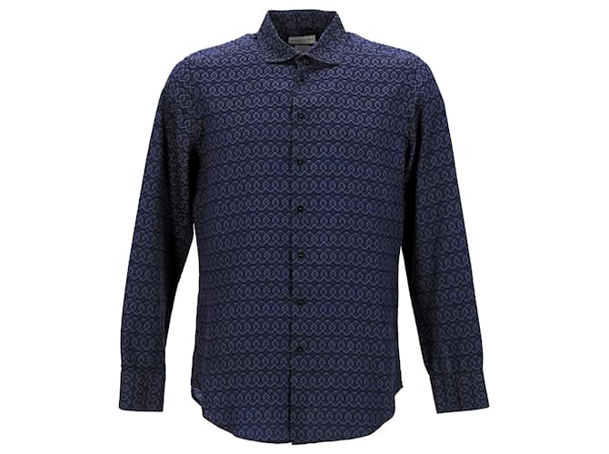 Camicia Etro stampata in cotone Blu Navy