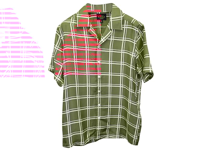 Camicia Tod's a maniche corte a quadri in seta Rossa Rosso