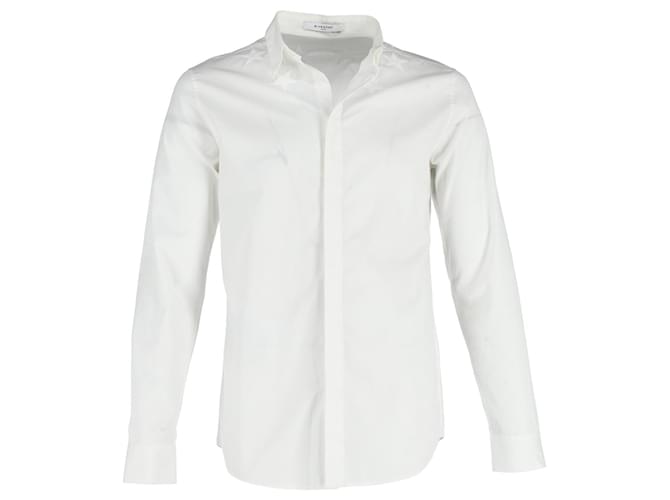 Camicia Givenchy con ricamo stella in cotone bianco