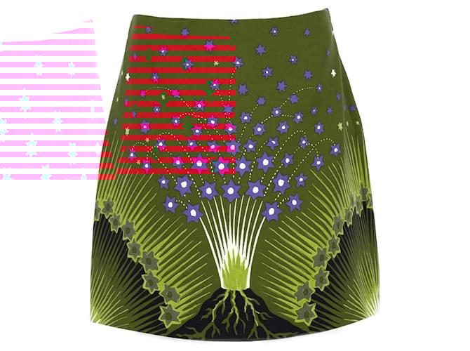 Valentino Garavani Gonna Valentino Stampa Vulcano in Lana Rossa Rosso