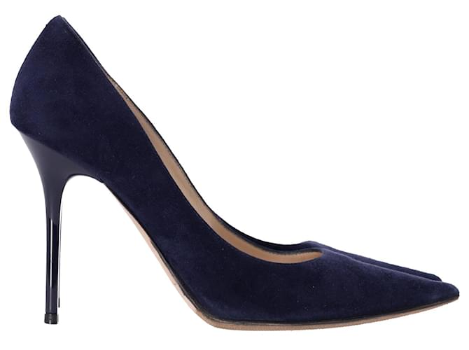 Décolleté a punta Jimmy Choo Abel in pelle scamosciata blu navy