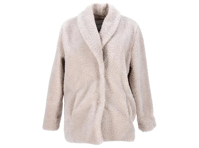 Cappotto Ba&Sh Welli in finto montone in poliestere ecrù Bianco Crudo