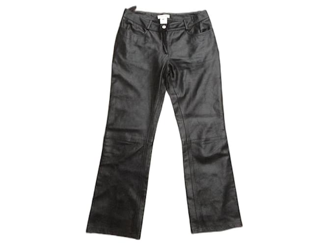 pantaloni in pelle Céline taglia 40 Marrone scuro