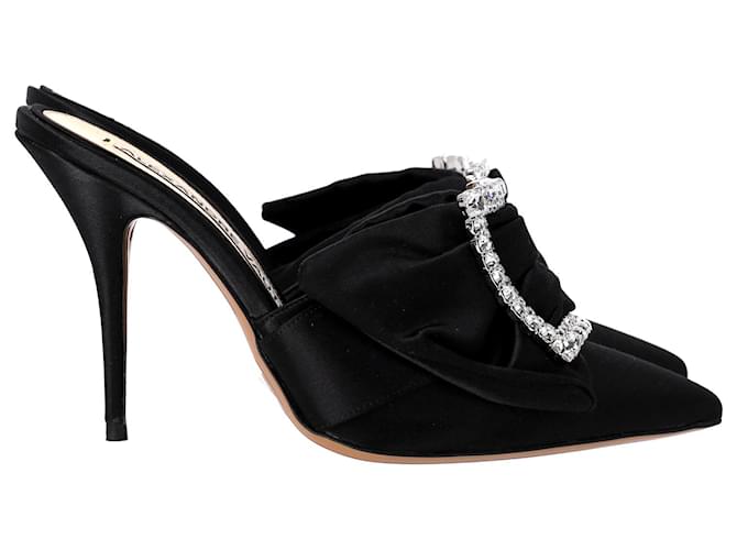 Alexandre Vauthier Lola Sabot decorati in raso nero