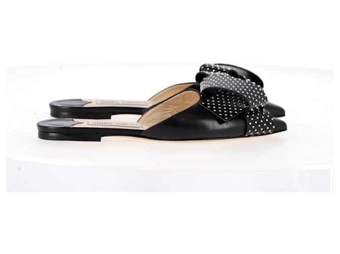 Muli Gretchen Jimmy Choo in pelle nera Nero