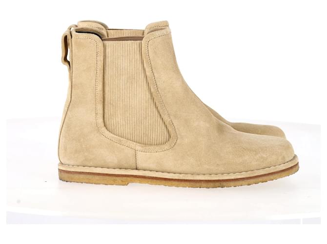 Stivaletti Chelsea Loewe in pelle scamosciata beige Marrone