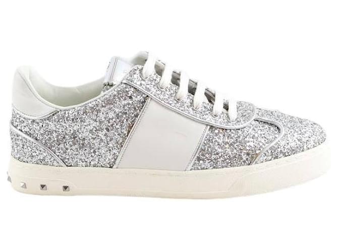 Valentino Scarpe da ginnastica in pelle Argento