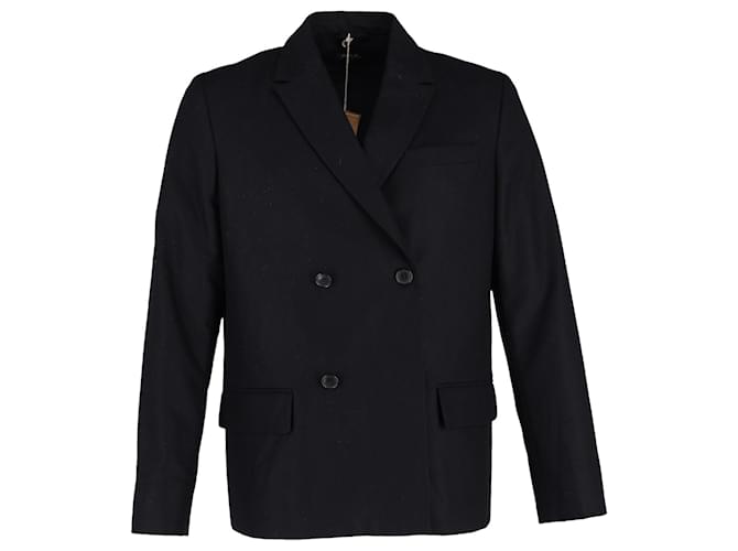 Apc UN.P.C. Blazer a petto foderato in Lana Blu Navy