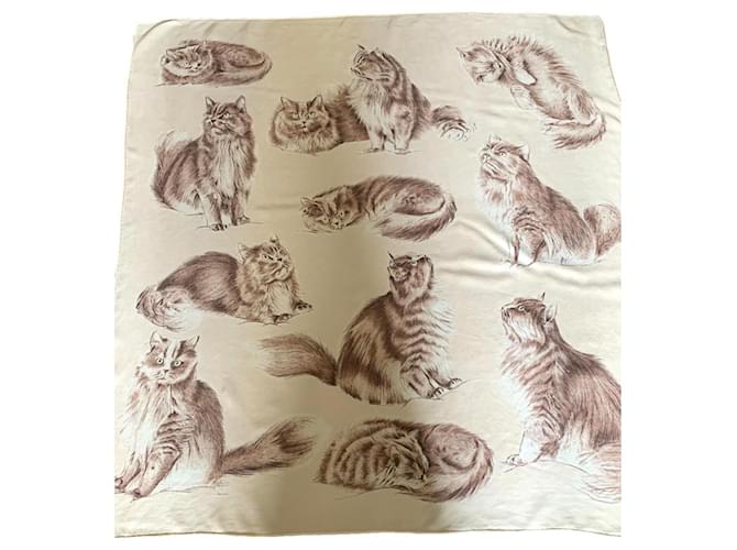 Sciarpa Hermès "gatti persiani" Crudo