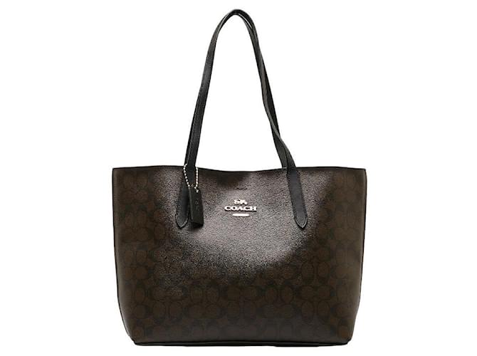 Borsa tote in pelle PVC Coach Signature F05696 in ottime condizioni Marrone