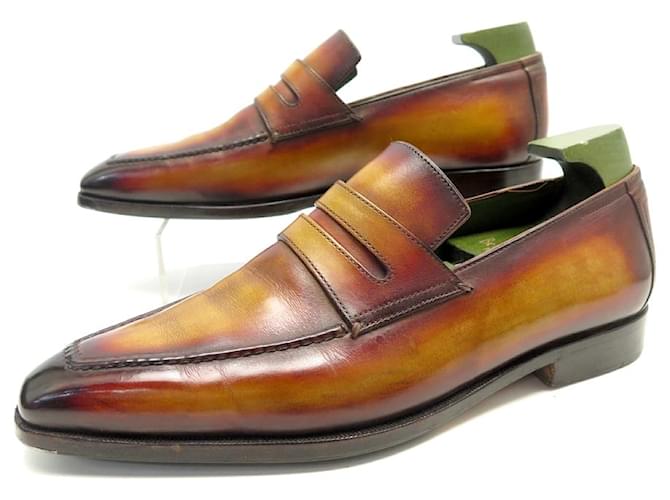 SCARPE BERLUTI MOCASSINI ANDY DEMESURE 7.5 41.5 SCARPE DA SCARPE IN PELLE Marrone