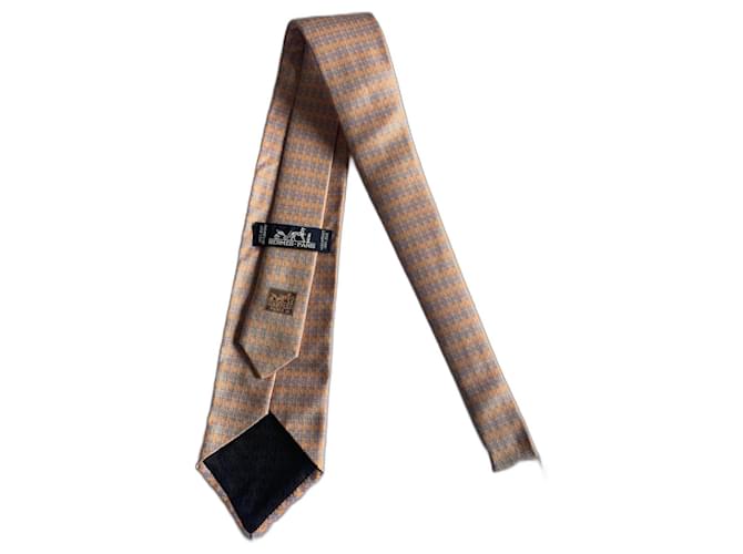 Hermès Cravatte Corallo Blu chiaro