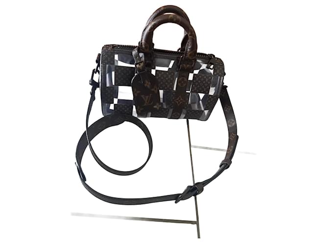 Abbesses Louis Vuitton Keepall 25 Scacchi monogramma Marrone