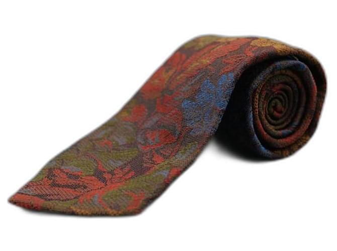 Ermenegildo Zegna Corbata Marrón con Diseño de Flores Marrone
