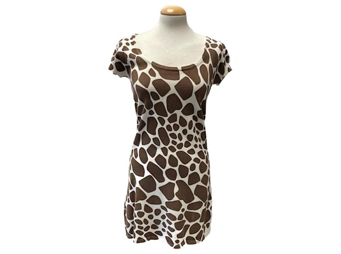 Autre Marque Vestido Stampa animalier Marrone