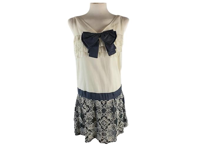 Autre Marque Vestido Beige con Lazo