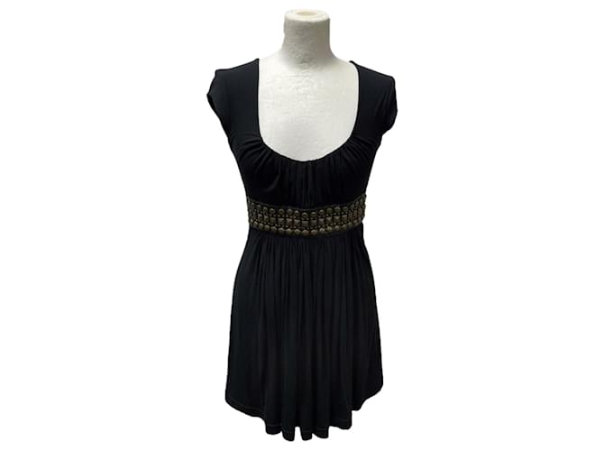 Autre Marque Vestido Negro con Cintura Nero