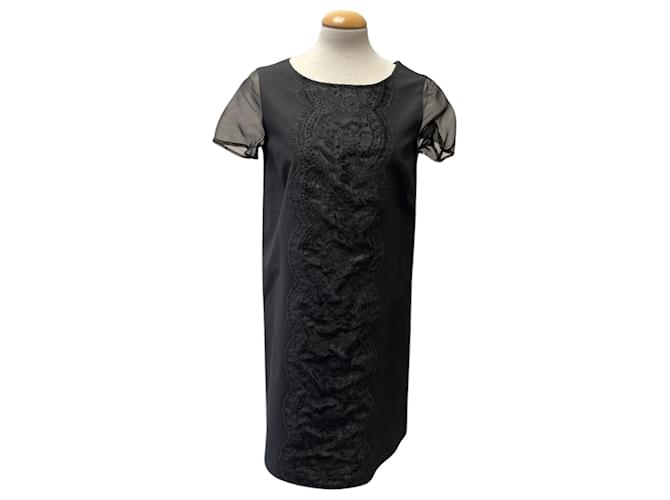 Autre Marque Vestido Negro de Encaje Nero