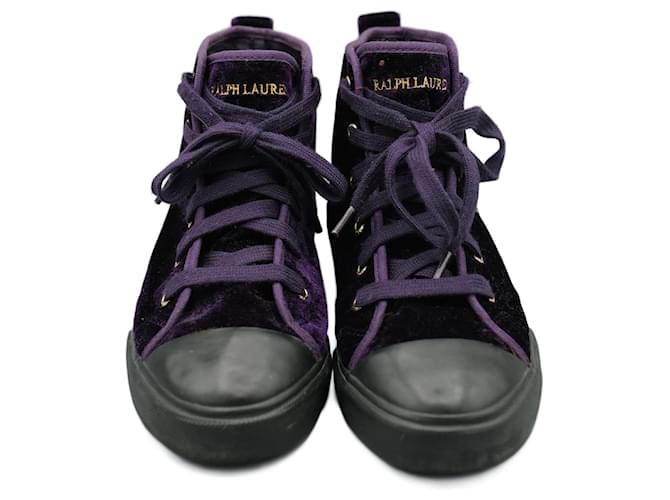 Ralph Lauren Botines de Terciopelo Morado Porpora