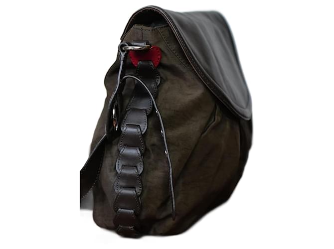 Moschino Bolso Bandolera de Cuero Marrón Marrone