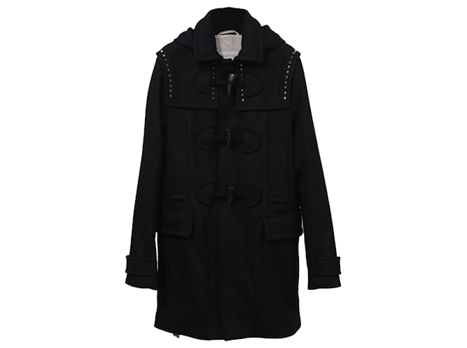 Valentino Garavani Cappotto Borchiato Valentino in Lana Nera Nero