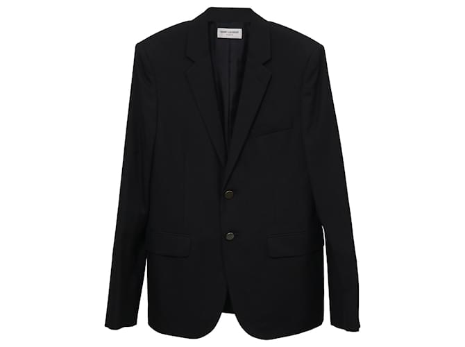 Blazer monopetto Saint Laurent in lana nera Nero