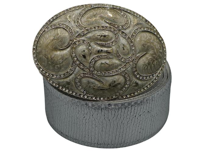 Orciani Cintura Plateado con Hebilla Grigio