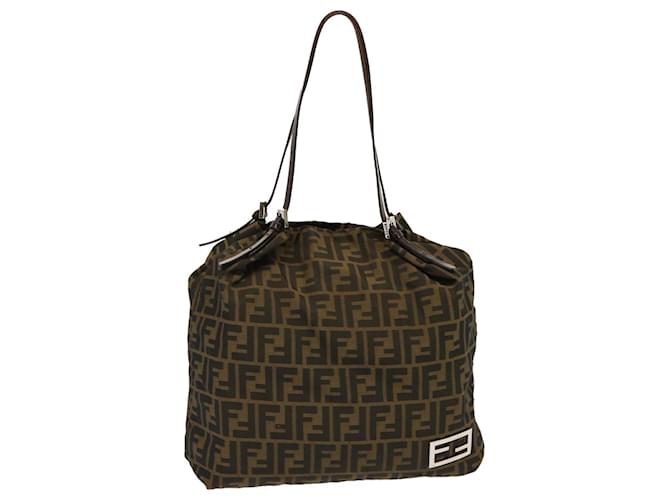 FENDI Zucca Borsa tote in tela Marrone Auth 71834