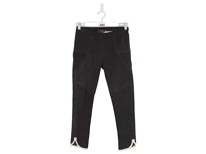 Isabel Marant Pantaloni slim in pelle Nero