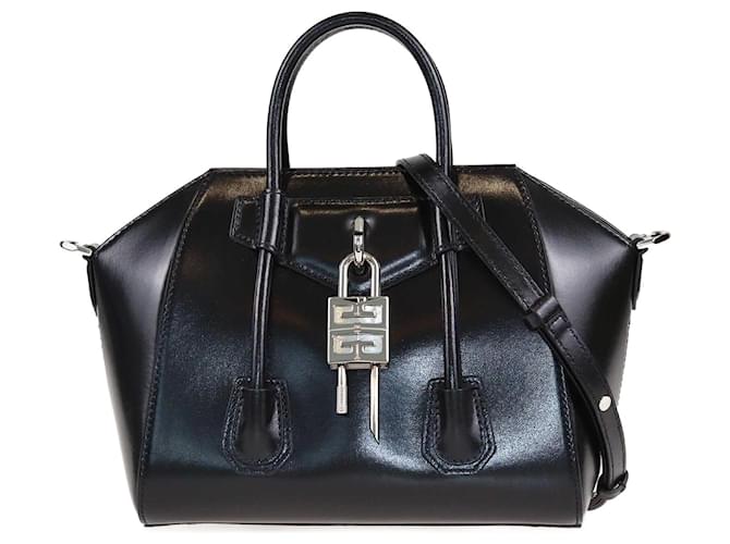 Borsa a mano Givenchy Mini Antigona nera con chiusura Nero