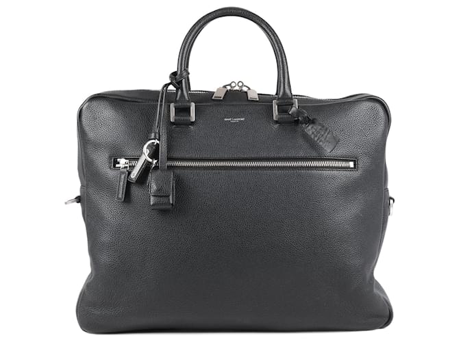 Borsa a mano in pelle Sac de Jour Saint Laurent Paris in nero 656669