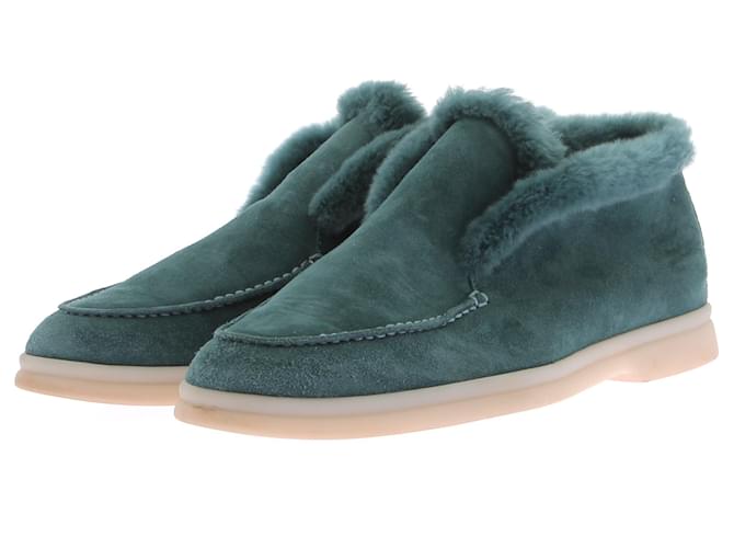 LORO PIANA Stivaletto T.EU 38 Camoscio Blu