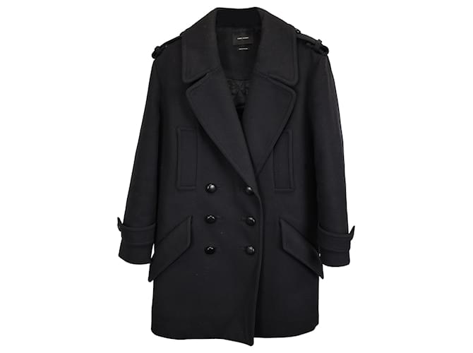 Cappotto foderato Karly di Isabel Marant in lana blu navy